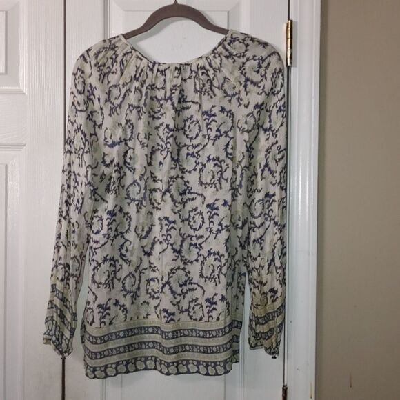 Lucky Brand blue white top Sz S - Picture 5 of 6